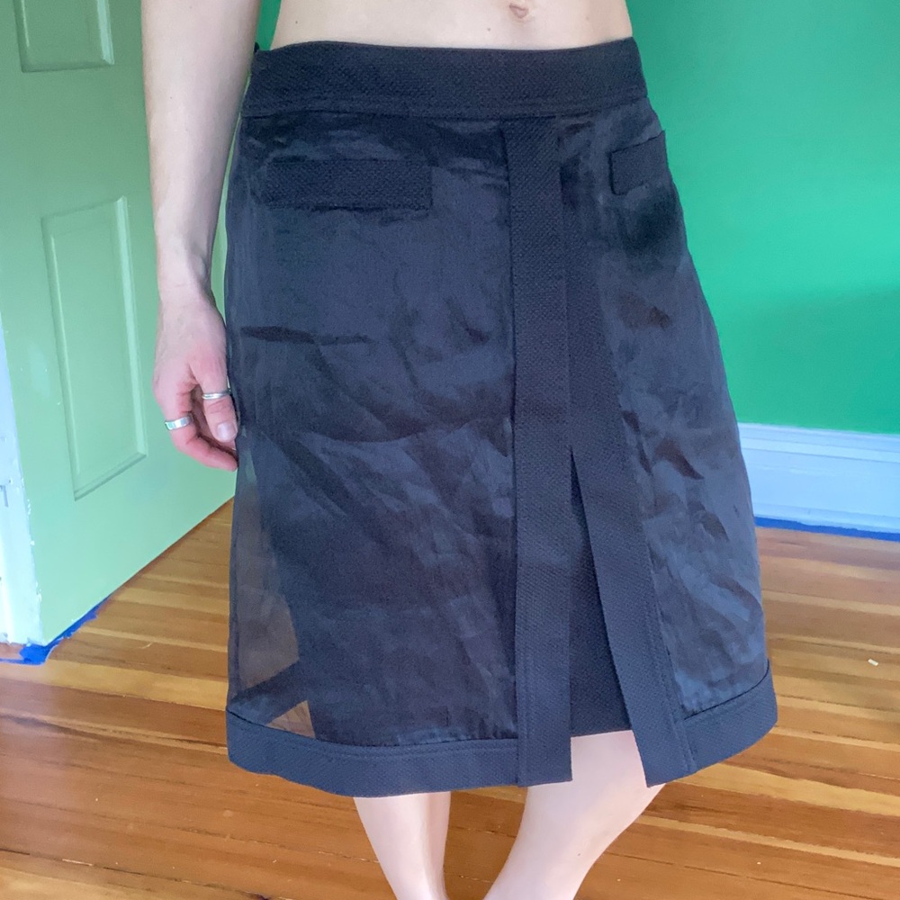 Escada cotton mesh layered black elegant skirt